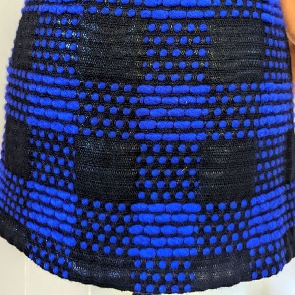 Milly of New York Mixed Media Plaid Wool Mini Skirt 4 Dark Feminine Rock Moody - Picture 3 of 9